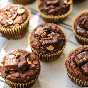 Double chocolate banana bread muffins