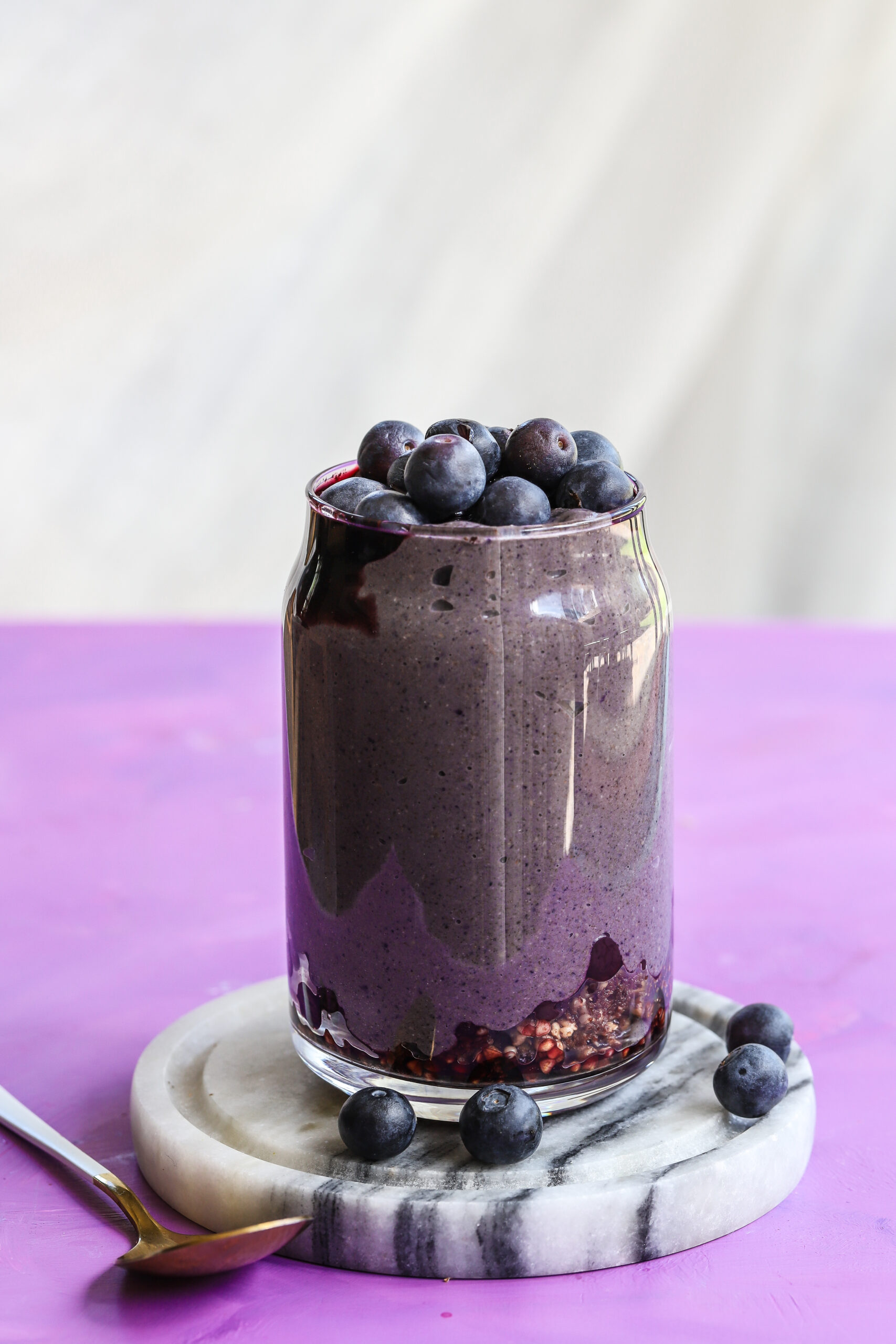 Blended blueberry chia pudding