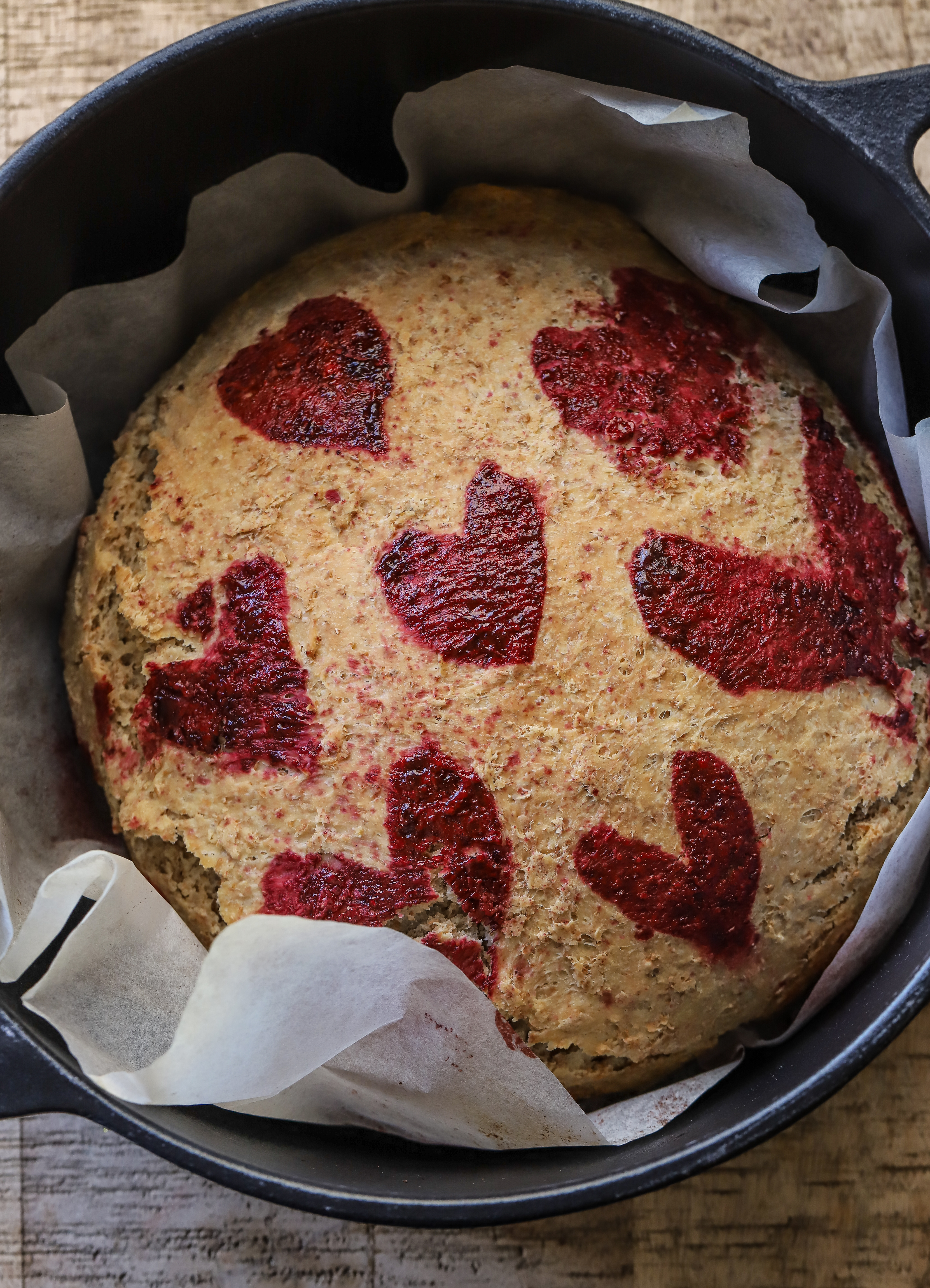 No-knead valentines loaf