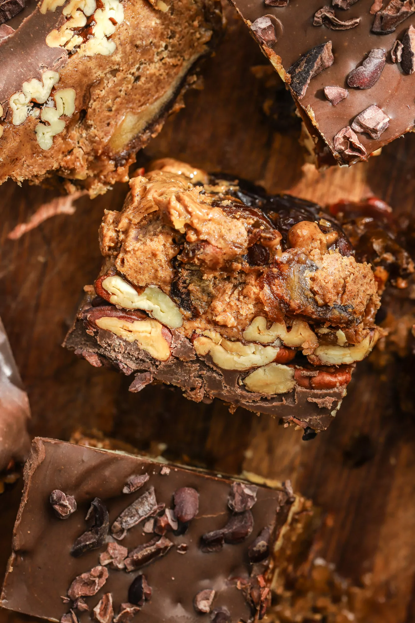 Raw Date pecan pie bars