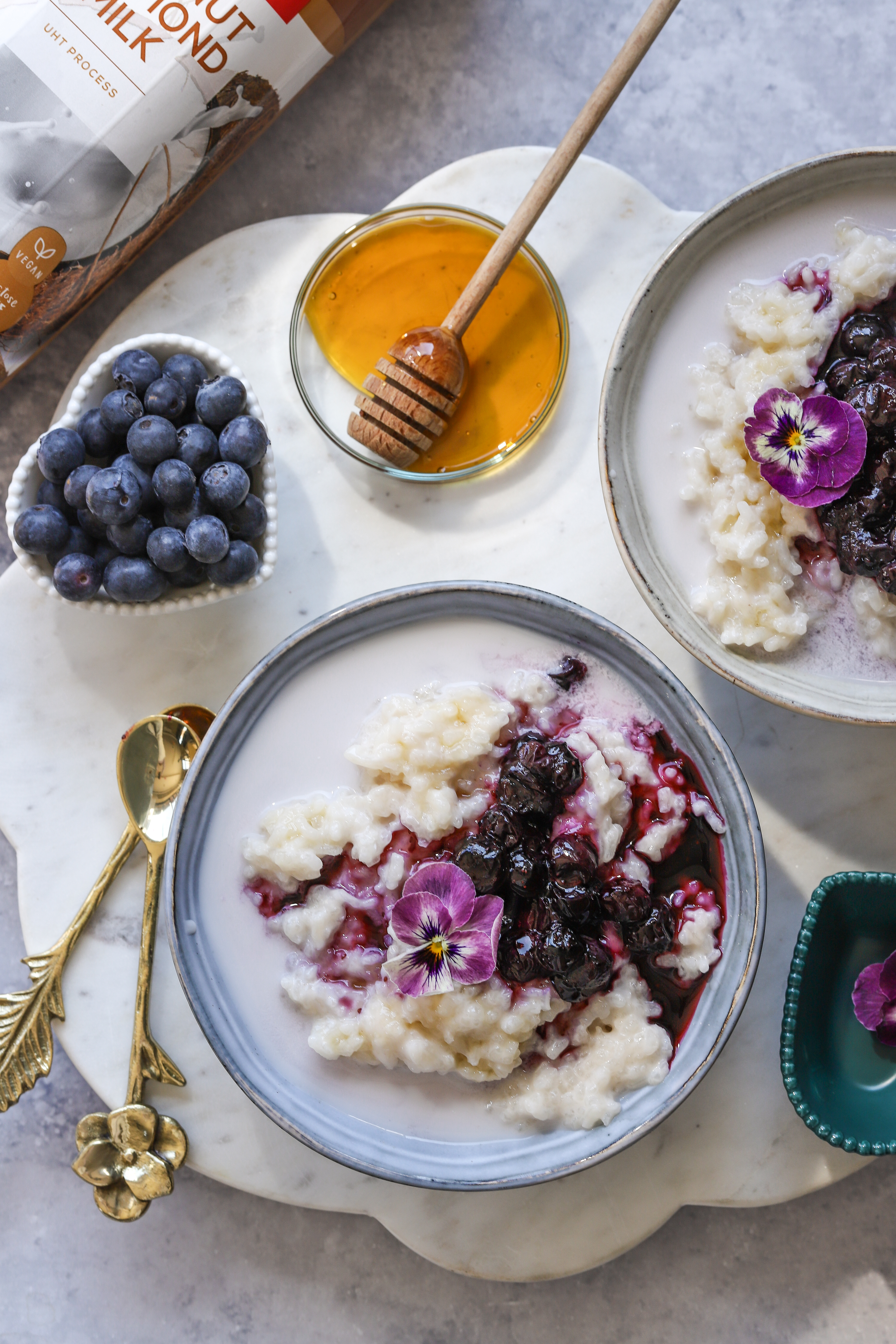 Creamy coconut rice pudding