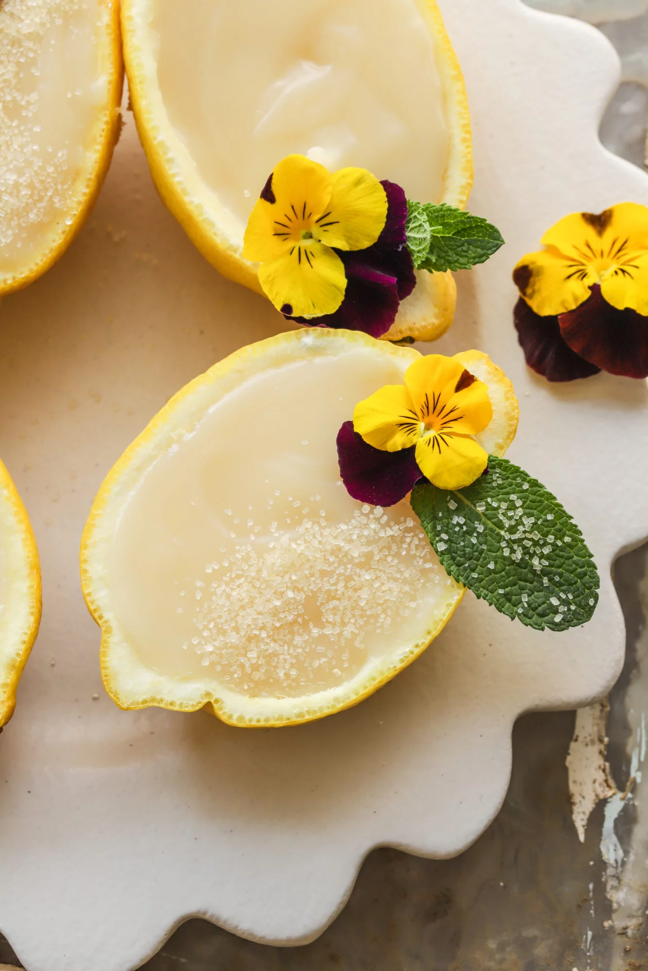 Lemon meringue possets