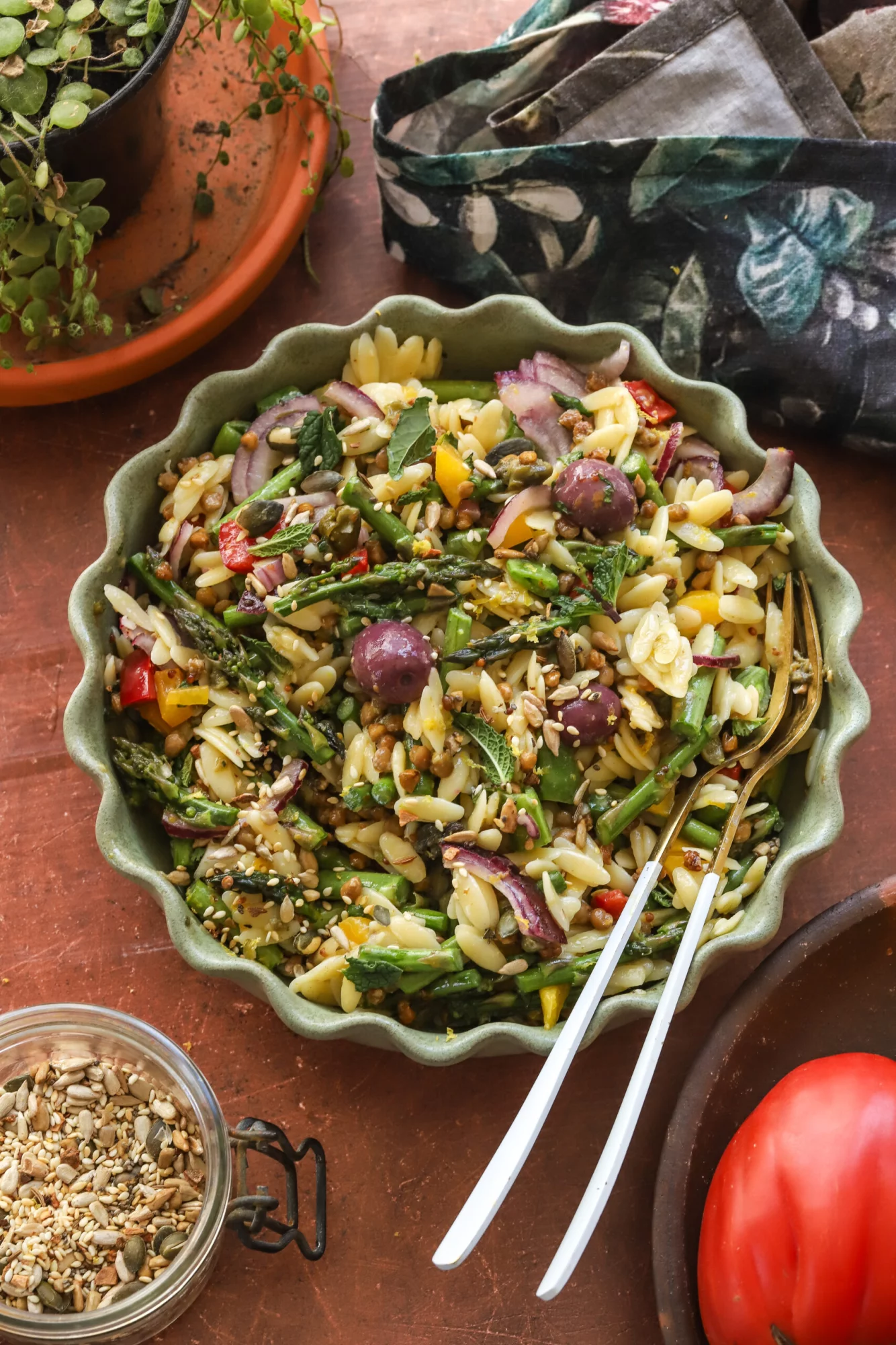 Spring orzo salad
