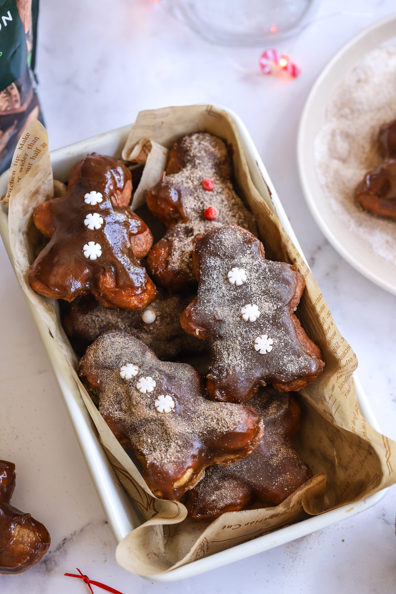 Gingerbread men caramel donuts