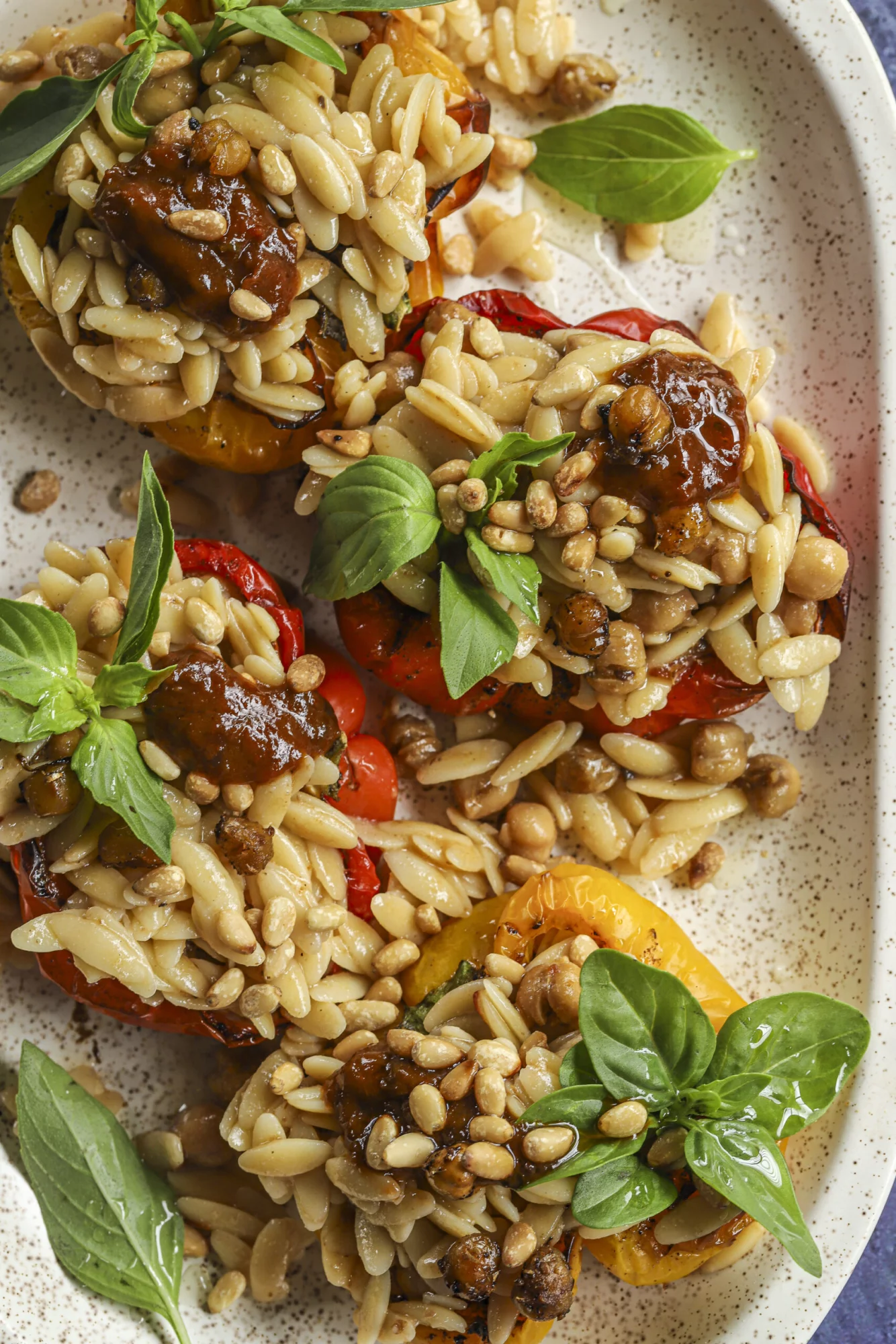 Fragrant orzo stuffed peppers