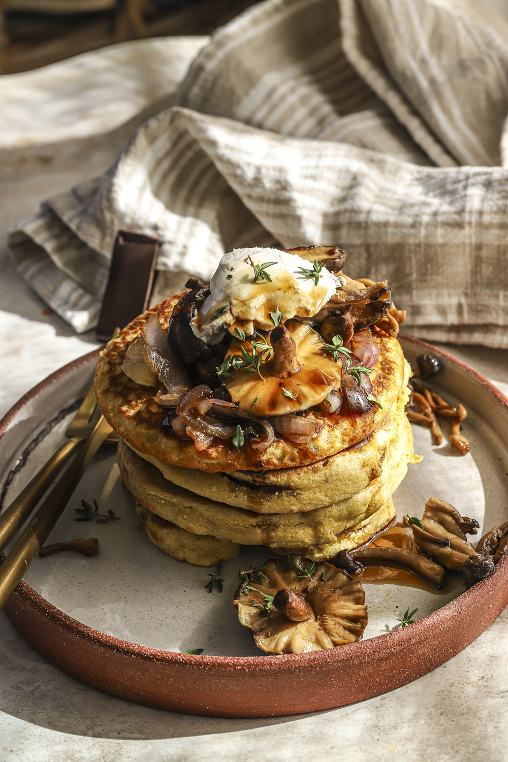 Chickpea mushroom pancakes